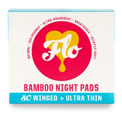 FLO Natural Bamboo Night Pads Megapack - Pack of 80