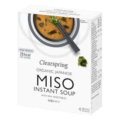 Clearspring Organic Miso Instant Soup with Sea Vegetables 4 X 10g