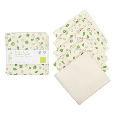 A Slice of Green Cotton Unpaper Towels - Mint Leaf - Pack of 5