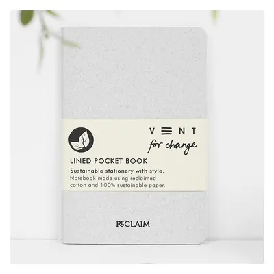 VENT for Change Reclaimed Lined A6 Pocket Book - White Cotton - 64 pages