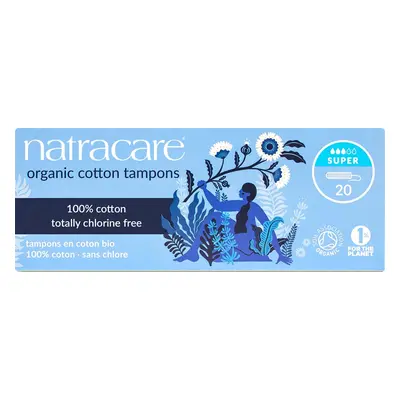 Natracare Organic Cotton Tampons - Super - Pack of 20