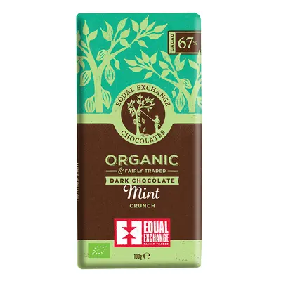 Equal Exchange Organic Dark Chocolate with Mint Crunch 67% - 100g