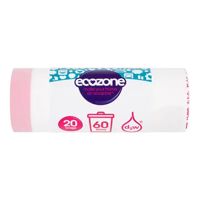 Ecozone Biodegradable Bin Liners - 60L - Roll of 20