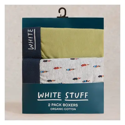 White Stuff Plain & Print Boxers - Grey Multi - Pack of 2