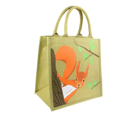 Reusable Jute Shopping Bag - Red Squirrel