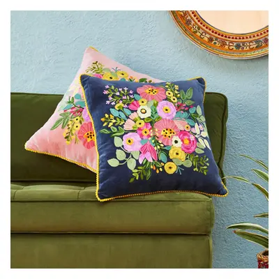 Jacinta Velvet Cushion Cover - Navy