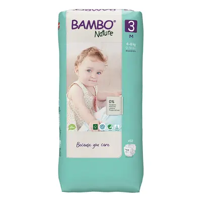 Bambo Nature Disposable Nappies - Midi - Size 3 - Economy Pack of 52