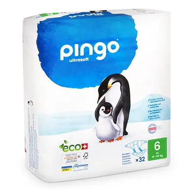 Pingo Ecological Disposable Nappies XL - Size 6 - Pack of 32