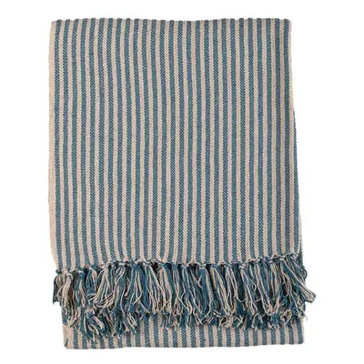 Ian Snow Recycled Striped Throw - Blue