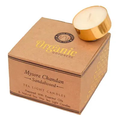 Fair Trade Mysore Chandan Sandalwood Scented Tealight Candles - Pack of 12