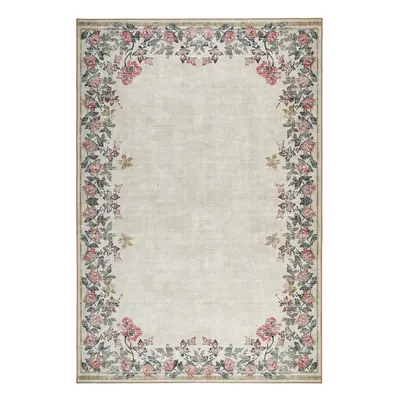 Hug Rug Eco-Washable Botanical Border Rug - 120 x 185cm