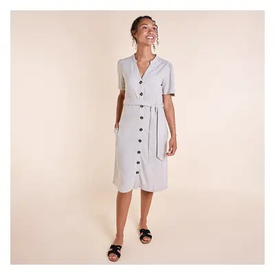 Nomads Button Through Linen Dress