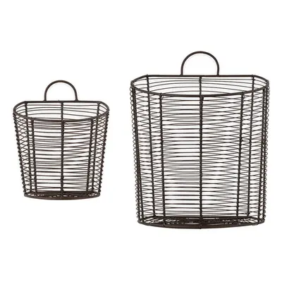 Inkollu Wall Hung Baskets - Aged Brass - Set of 2