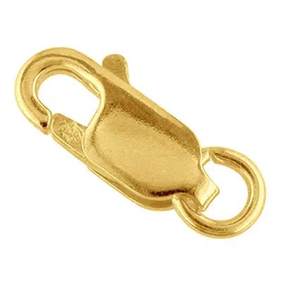 18ct Yellow Gold 12mm Oval Lobster Trigger And Jump Ring