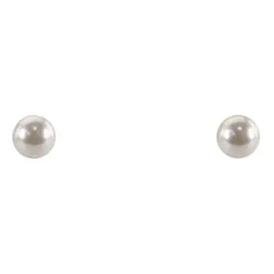 Gold Filled 4mm White Crystal Pearl Design Stud Earrings