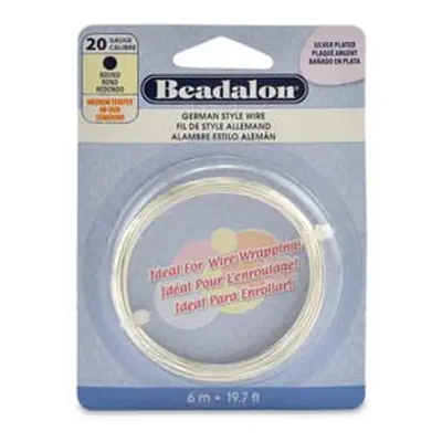 Beadalon German Style Wire, Round, Silver Plated, 20 Gauge, 0.81mm X 6m