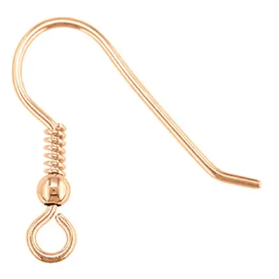 9ct Red Gold Hook Wire With Bead, 100% Recycled Gold