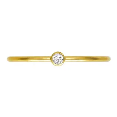 Gold Filled Stacking 2mm White Cubic Zirconia Ring Medium