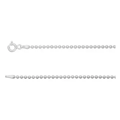 Sterling Silver 2.0mm Ball Chain 18&quot;/45cm Unhallmarked 100% Recycled Silver