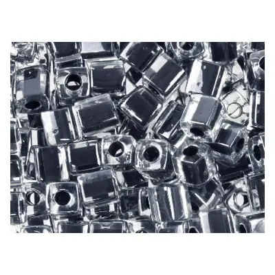 Miyuki Cube Seed Beads 4mm Square Black Lined Crystal 20g Tube, Miyuki Code Sb4-1106