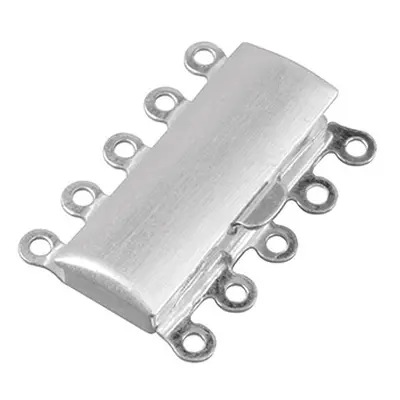 Sterling Silver 5 Row Box Clasp 23x16mm Matt Finish