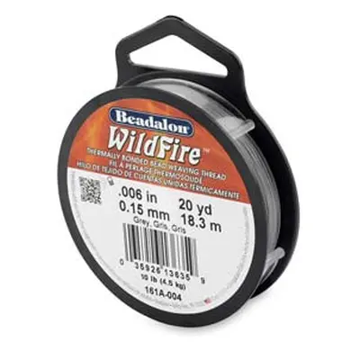 Beadalon Wildfire Thread, Grey, 0.15mm X 18m