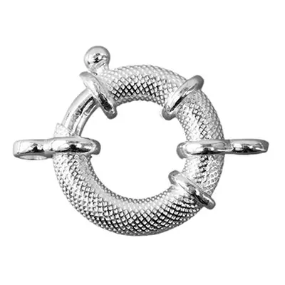 Sterling Silver Jumbo Bolt Ring 19mm, 2 Figure Of 8 Jump Rings Textured Finish