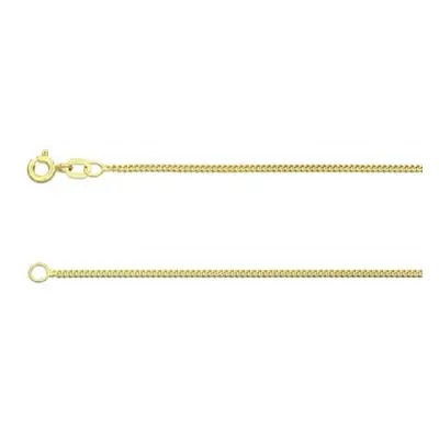 9ct Yellow Gold 1.3mm Diamond Cut Curb Chain 22&quot;/55cm Hallmarked