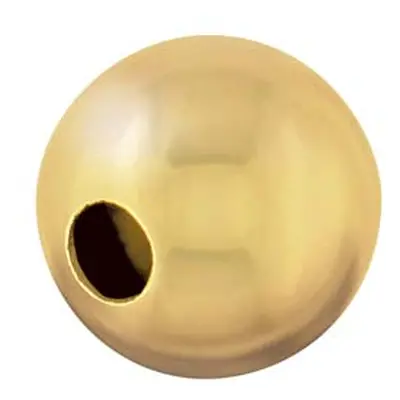 9ct Yellow Gold Plain Round 5mm 1 Hole Bead Heavy Weight