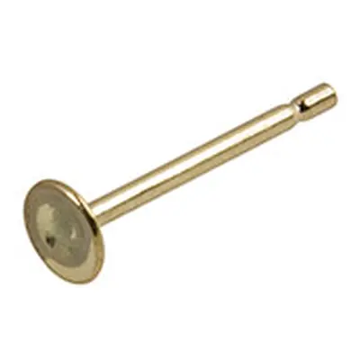 9ct Yellow Gold Peg And Flat Disc, 3mm