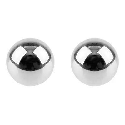 Sterling Silver Earrings Pair 5mm Ball Studs With Scroll