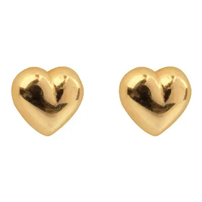 9ct Yellow Gold Plain Heart Stud Earrings