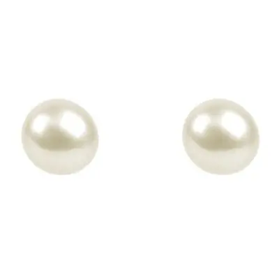 Cultured Pearl Pair Full Round Half Drilled 6.5-7mm White Freshwater