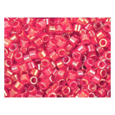 Miyuki 11/0 Delica Seed Beads Lined Red Ab 7.2g Tube, Miyuki Code Db295