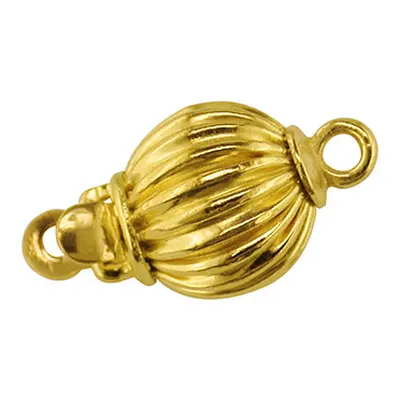 9ct Yellow Gold Corrugated Ball Clasp 7mm