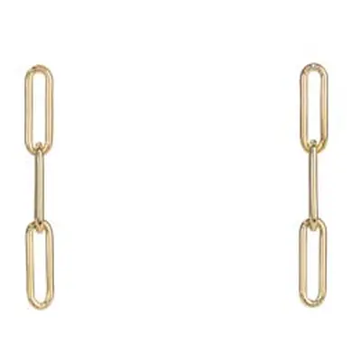 Gold Filled Paperclip Chain Design Drop Earrings