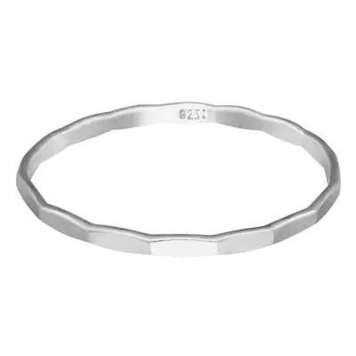 Sterling Silver Hammered Ring 1.5mm Size J1/2