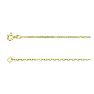 9ct Yellow Gold 1.5mm Diamond Cut Square Belcher Chain 18&quot;/45cm Hallmarked