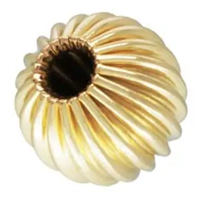 Gold Filled Corrugated Round 2 Hole Bead 5mm Pack of 5