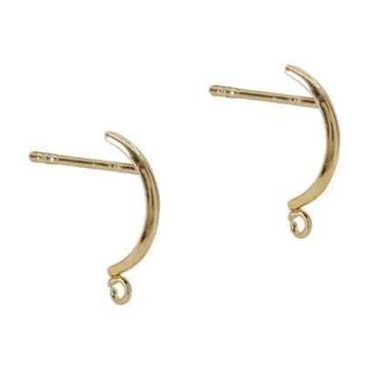 9ct Yellow Gold Half Hoop And Peg Earrings Pack of 2, 100% Recycled Gold