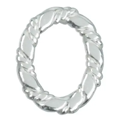 Sterling Silver 10mm Oval Spacers Pack of 6, Oval Flat Twist Ring