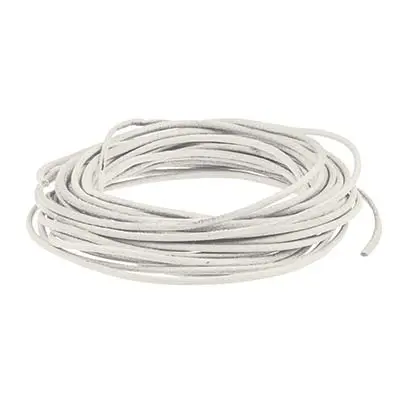 White Round Leather Cord, 2mm Diameter, 3 X 1 Metre Lengths