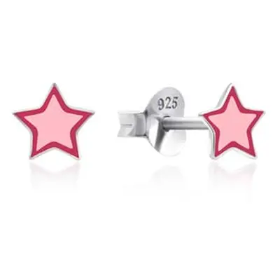 Sterling Silver Star Enamel Stud Earrings