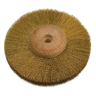 Brass Lathe Brush 102mm/4&quot; Wooden Centre