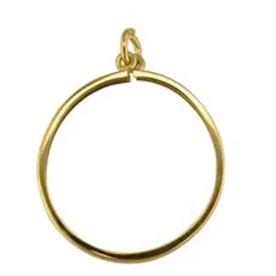 9ct Yellow Gold Full Sov/1/4 Krug Plain Pendant Mount