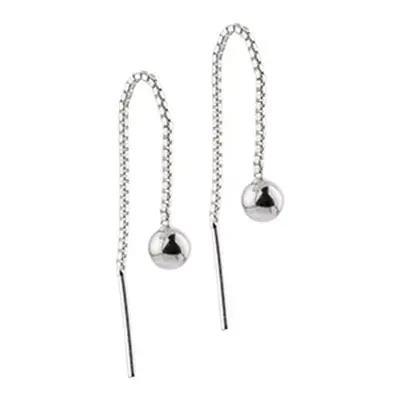 Sterling Silver Threadable Earrings With Silver Ball