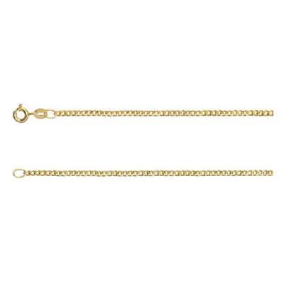 9ct Yellow Gold 1.8mm Extra Light Flat Hollow Curb Chain 20&quot;/50cm Hallmarked