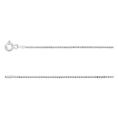 Sterling Silver 1.2mm Diamond Cut Ball Chain 20&quot;/50cm Unhallmarked 100% Recycled Silver