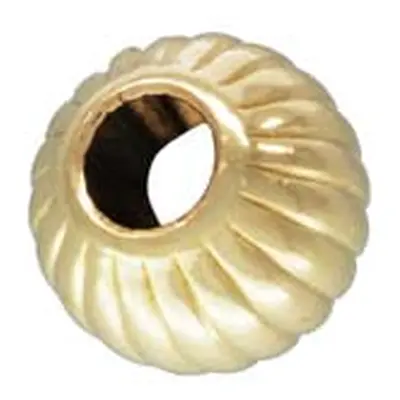 Gold Filled Corrugated Round 2 Hole Bead 3mm Pack of 5