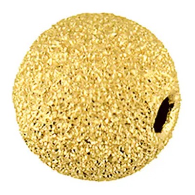 18ct Yellow Gold Laser Cut 4mm 2 Hole Bead Frosted/sparkle Finish